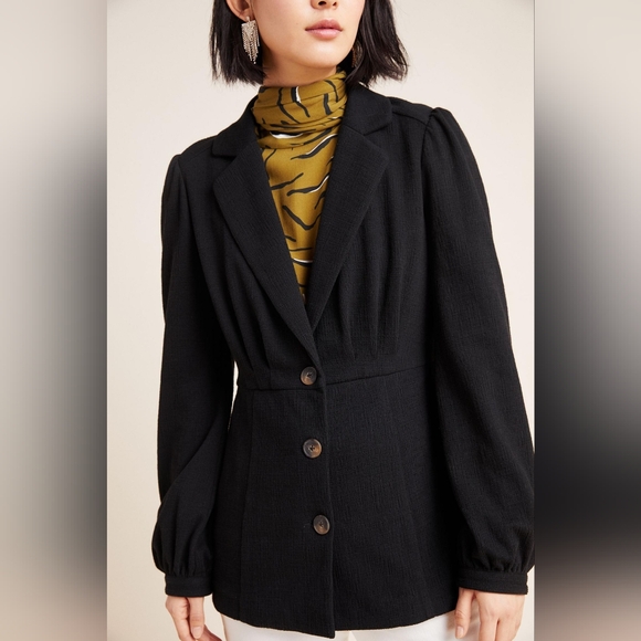 EUC Anthropologie Lexi Knit Black Blazer, Sz Small - Picture 2 of 11